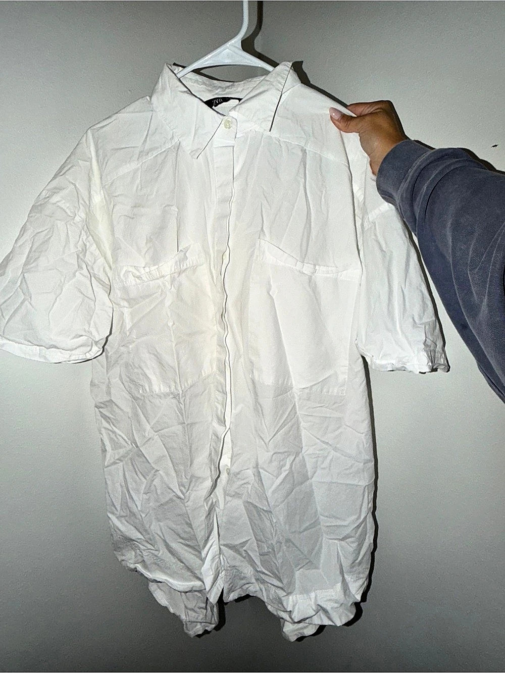 Zara White Button down Short sleeve Dress